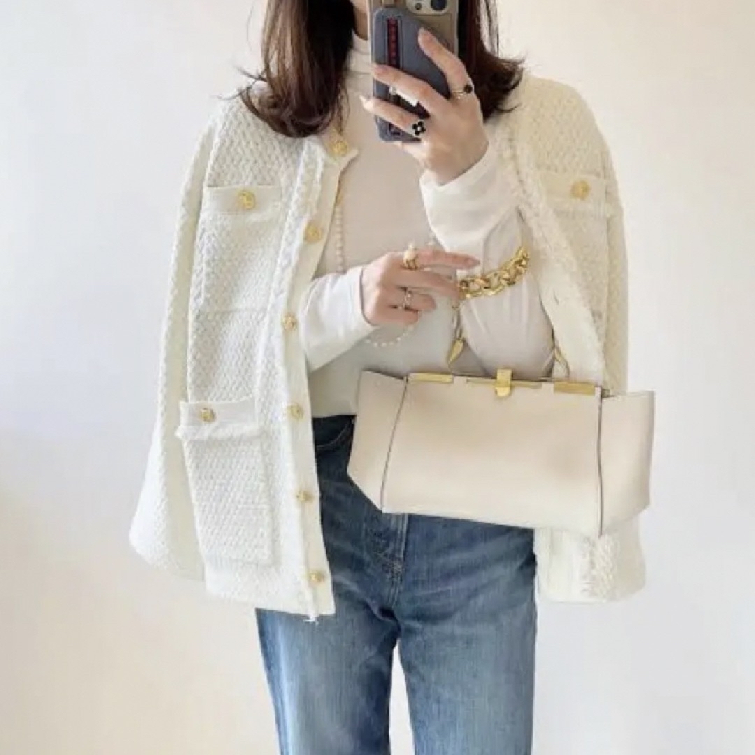 カデュネ ツィード調ニットジャケット CADUNE 橋本環奈 王ささ