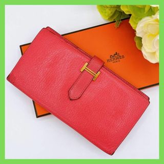 エルメス(Hermes)の【美品】エルメス ベアンスフレ シェブルミゾル 長財布 レディース　ピンク　財布(財布)