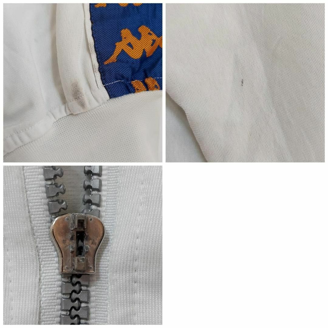 カッパ トラックジャケット 90s 袖ロゴ サイドライン XL 白 青 オレンジ-