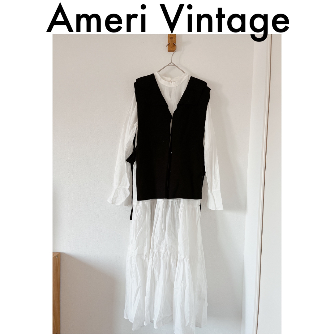 Ameri VINTAGE - 完売商品【AMERI】COLLAR KNIT VEST WITH DRESSの通販 ...