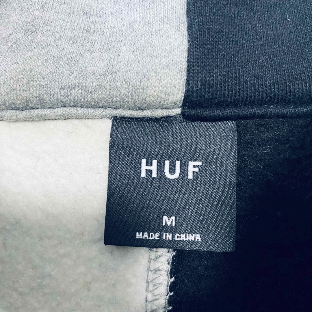 HUF - 【希少デザイン】 ハフ スウェット ハーフジップ 切り替え 刺繍