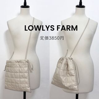 ローリーズファーム(LOWRYS FARM)の【LOWLYS FARM】ショルダーバッグ 巾着バッグ ベージュ PUレザー(ショルダーバッグ)