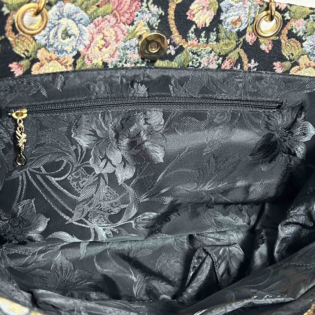 未使用品❤シンクビー ゴブラン織りの花柄リュックバッグ ボタニカル 背面ポケット