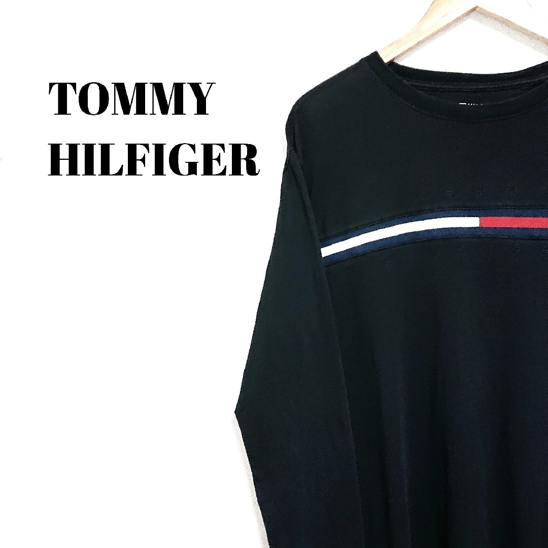 【人気デザイン】トミーヒルフィガー 長袖シャツ ロンT 刺繍ロゴ メンズ