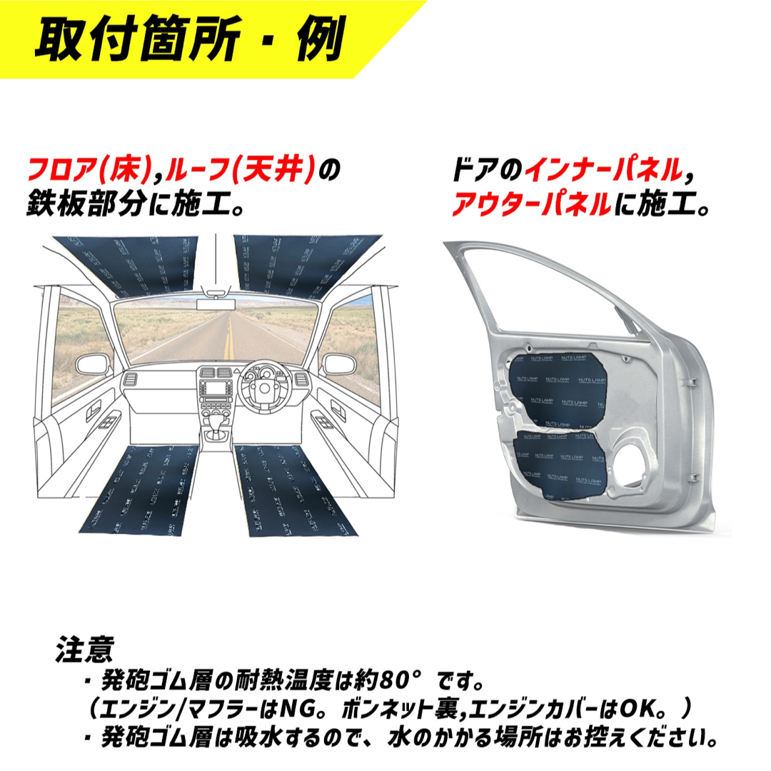 車 デッドニング スピーカー 制振材 吸音材  音質向上 防音材 遮音材 静音