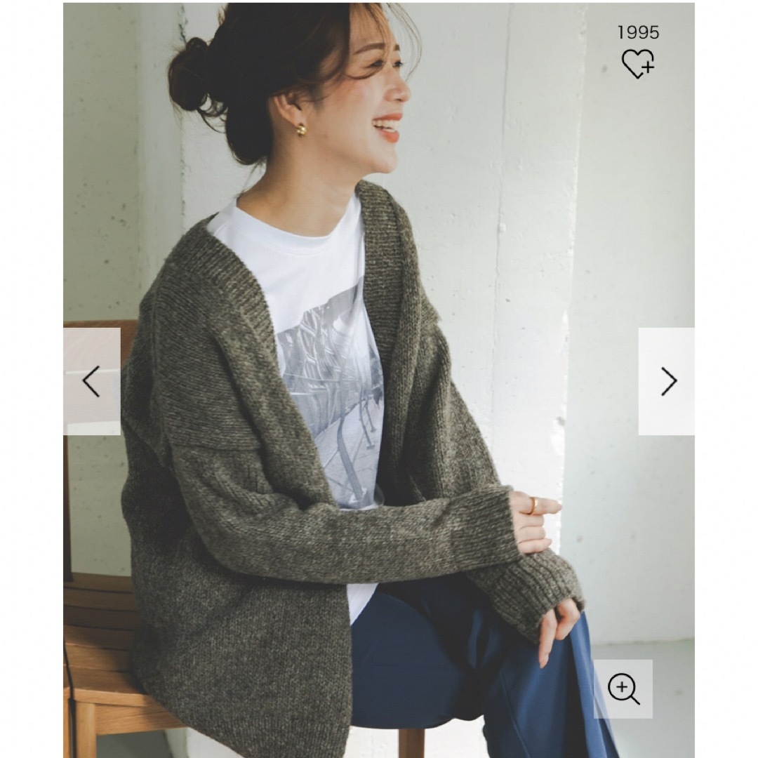 新品タグ付◉ ペルーニットカーディガン DOORS DARK GRAY ★ITEMS URBAN RESEARCH★新品タグ付!ニットカーディガン♪