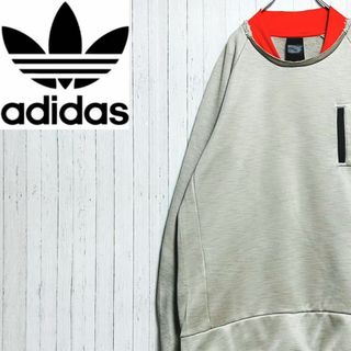 アディダス(adidas)のアディダス　トレーナー　スウェット　裏起毛　肉厚　胸ポケット　ラグラン　M.(スウェット)