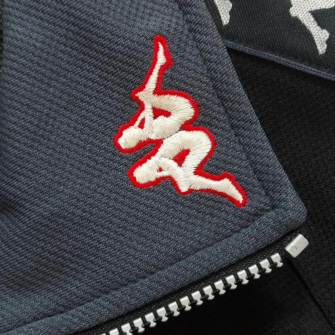 カッパ トラックジャケット 袖ロゴ サイドライン XL 黒 白 グレー 赤