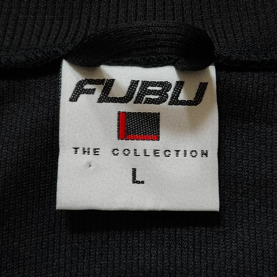 FUBU フブ トラックジャケット ロゴ刺繍 サイドライン L ブラック 黒 白