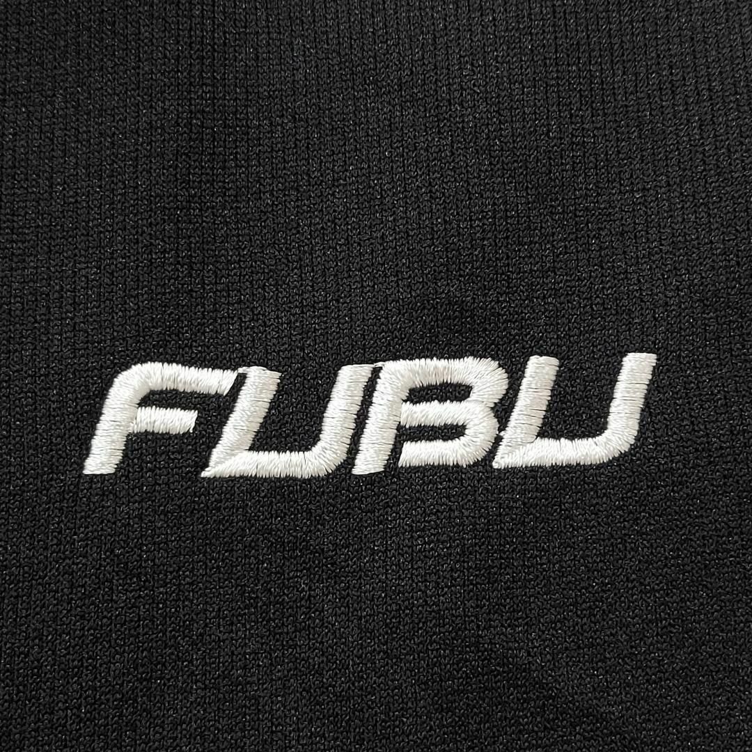 FUBU フブ トラックジャケット ロゴ刺繍 サイドライン L ブラック 黒 白