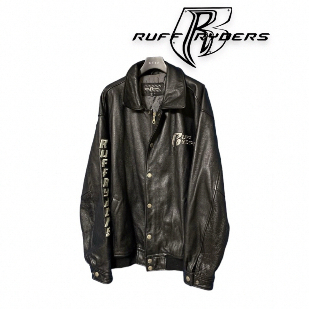 【ruff ryders】レザースタジャンhiphopfashion