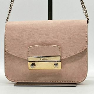 美品 FURLA フルラ メトロポリス シャンパンゴールド