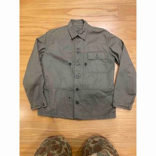 ザリアルマッコイズ(THE REAL McCOY’S)の美品　ザ リアルマッコイズP-44 UTILITY COAT ヘリンボーン　(ミリタリージャケット)