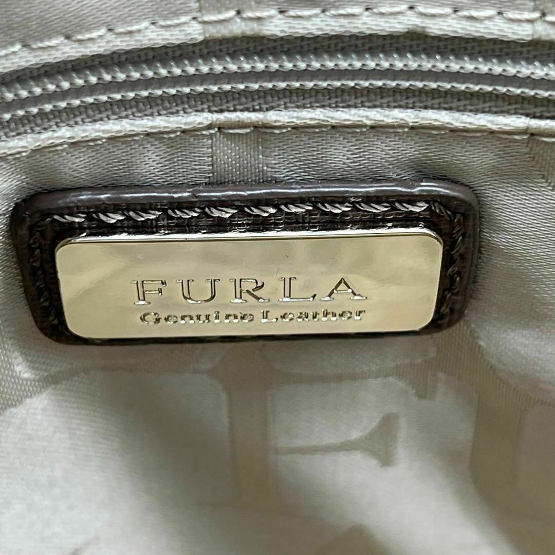 極美品 FURLA レザー エレナ 2WAY ショルダーバッグ 黒 チャーム