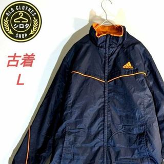 未使用品 Adidas 福鰤 ナイロンジャケット O 紺 オレンジ フルジップ