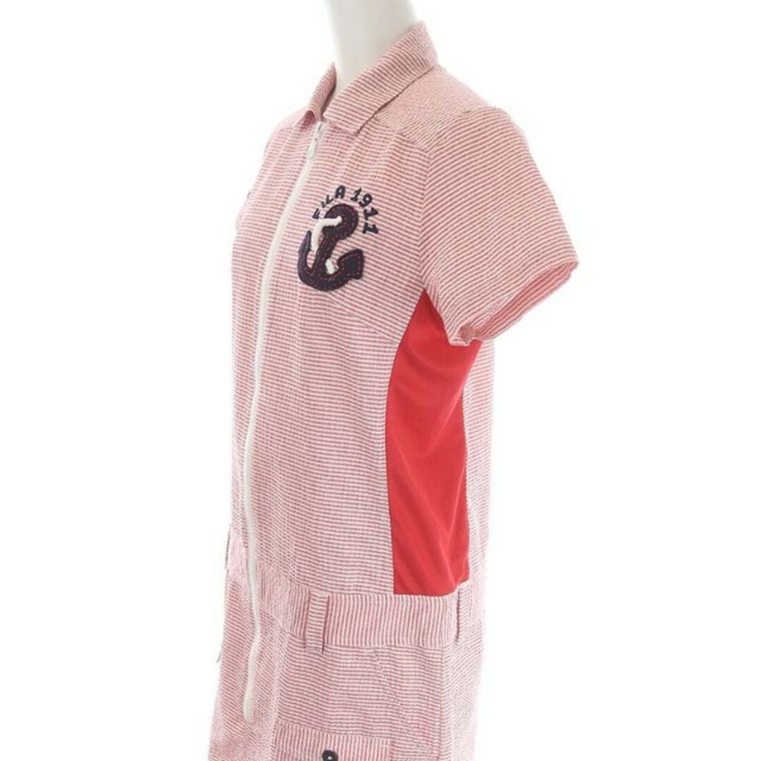 FILA(フィラ)のフィラ ゴルフ ボーダージップアップワンピース ミニ 半袖 ロゴ刺繍 M レディースのワンピース(ミニワンピース)の商品写真