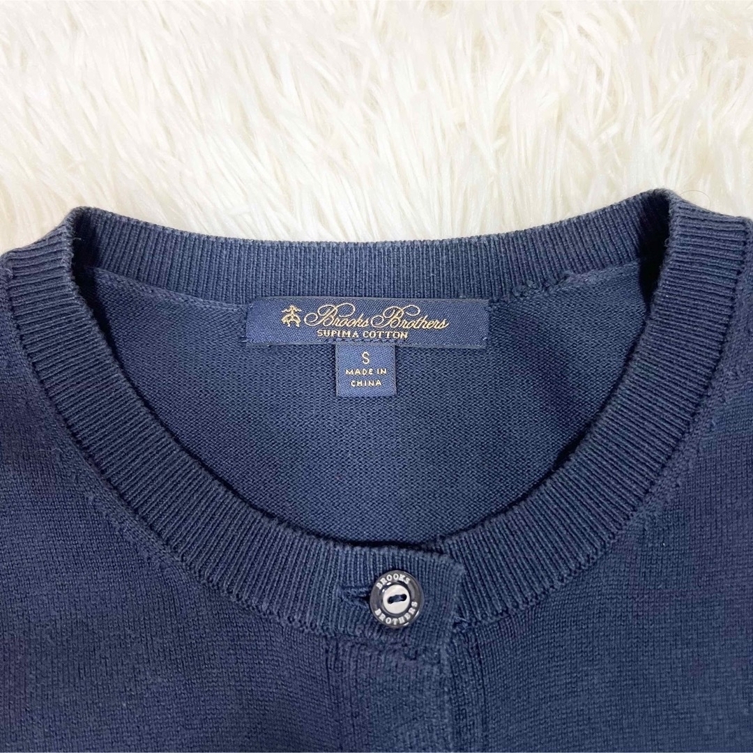 Brooks Brothers ブルックスブラザーズ クルーネック コットン ニット ネイビー系 XS