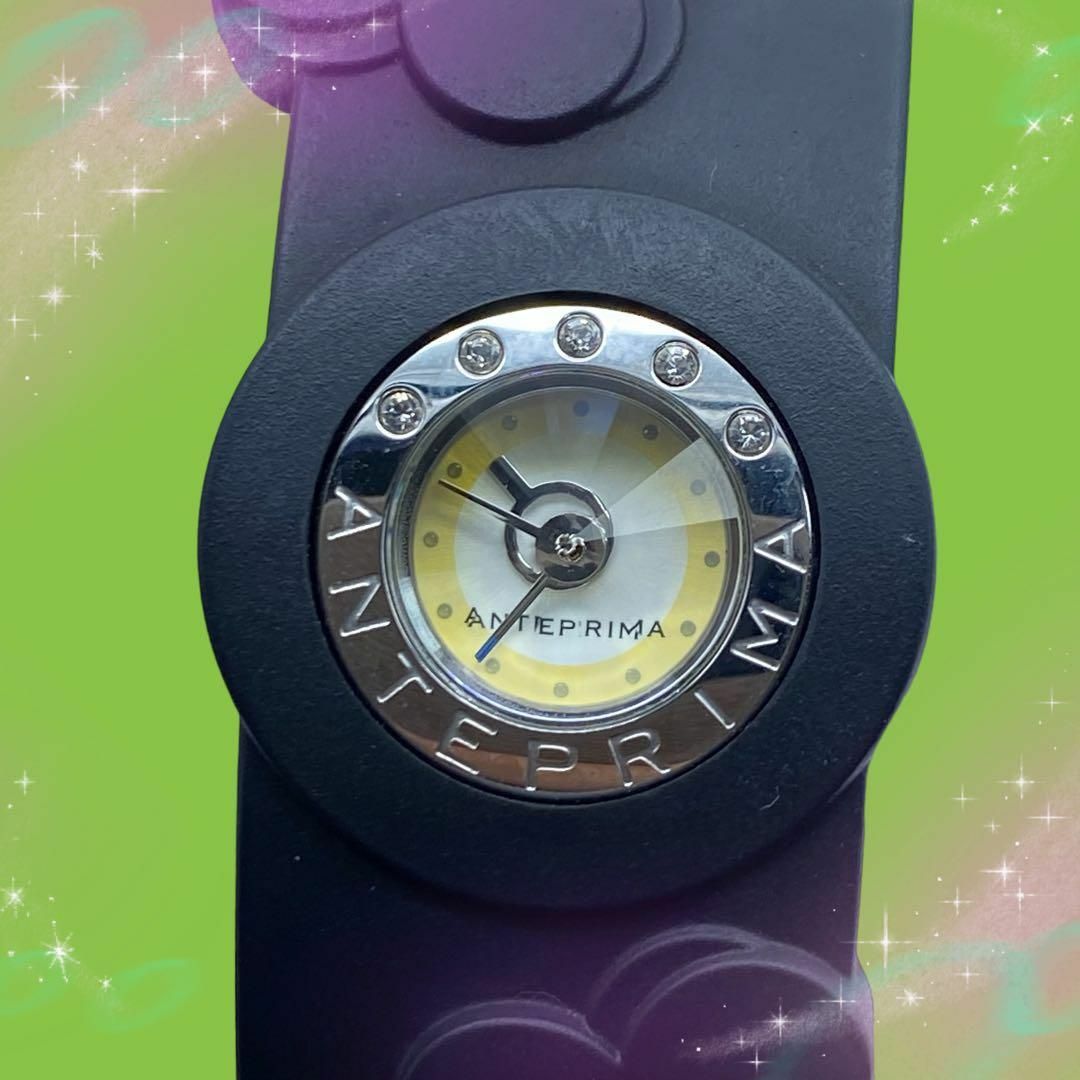 《美品　稼動品》　アンテプリマ　フラワー　ラインストーン　防水　レディース腕時計 7