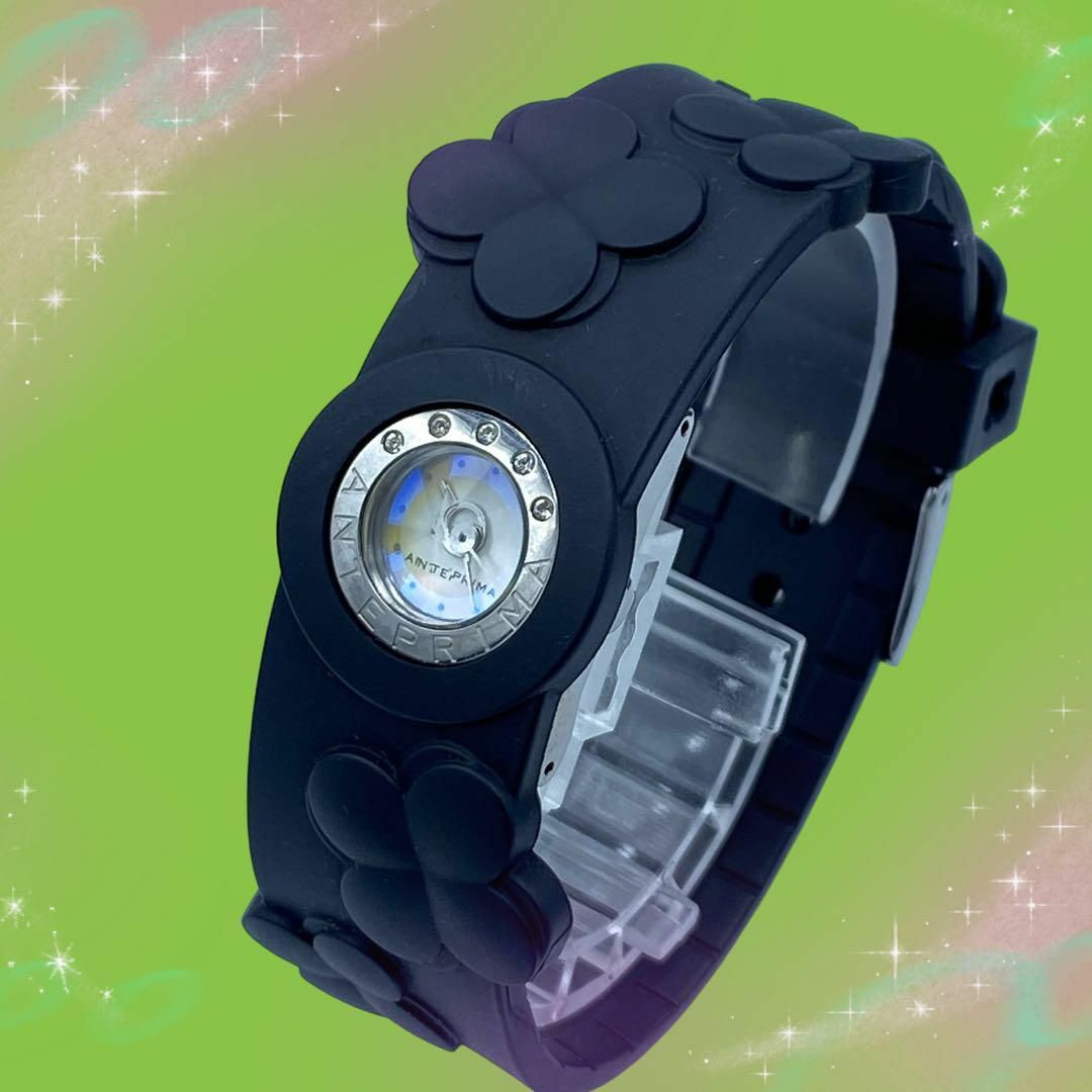 《美品　稼動品》　アンテプリマ　フラワー　ラインストーン　防水　レディース腕時計 8