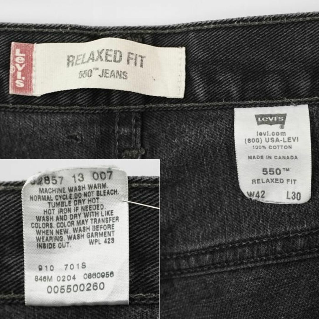 Levi's - W42 リーバイス550 ブラックデニム 00s カナダ製 バギー ...