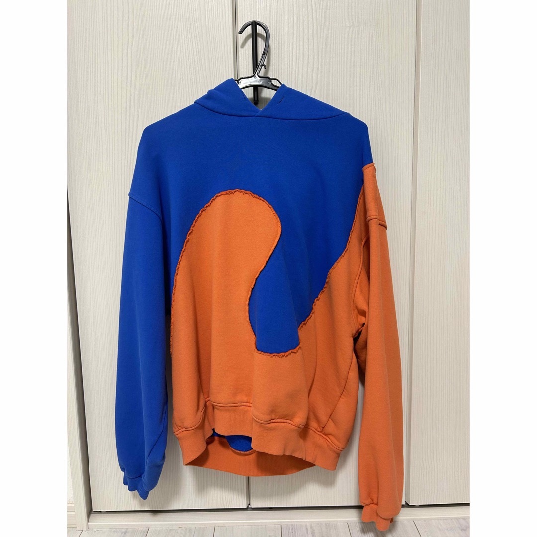 トップスERL hoodie blue orange パーカー　Mサイズ