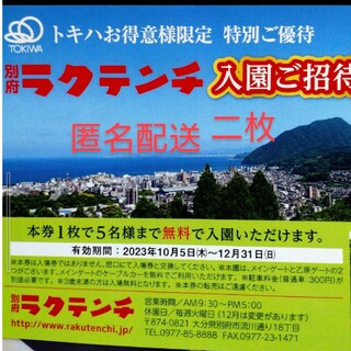 別府ラクテンチ　入園券　2枚(その他)