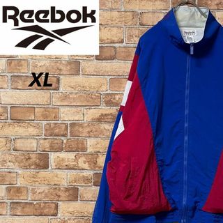 Reebok ナイロンジャケット 90s 左右非対称 マルチカラー ビッグサイズビッグシルエット