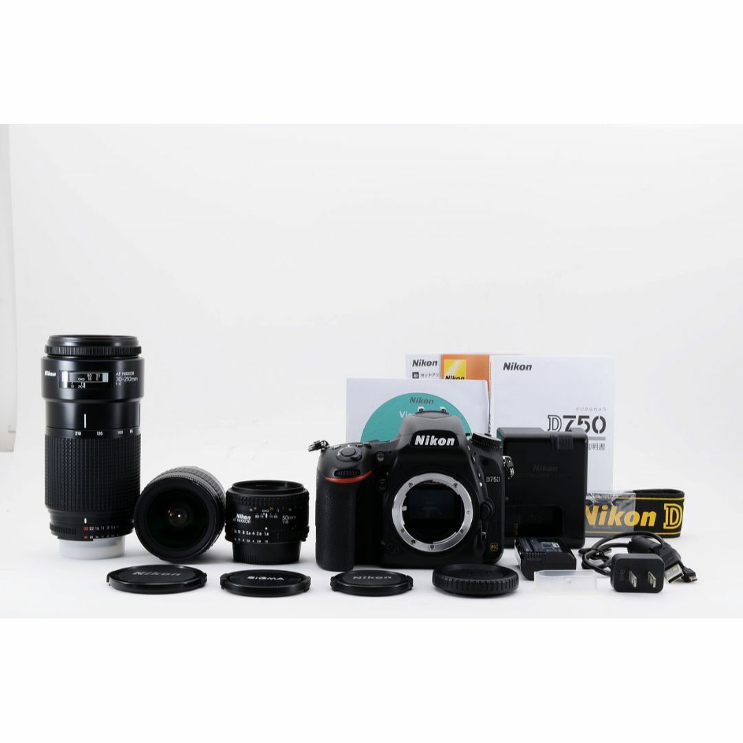 13893 ★保証付き美品！★ Nikon D750 レンズ3本付き！ ニコン