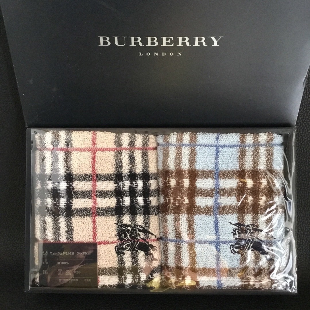 BURBERRY(バーバリー)の【新品未使用品】Burberry バーバリー　　　　　　ウォッシュタオル　日本製 インテリア/住まい/日用品の日用品/生活雑貨/旅行(タオル/バス用品)の商品写真