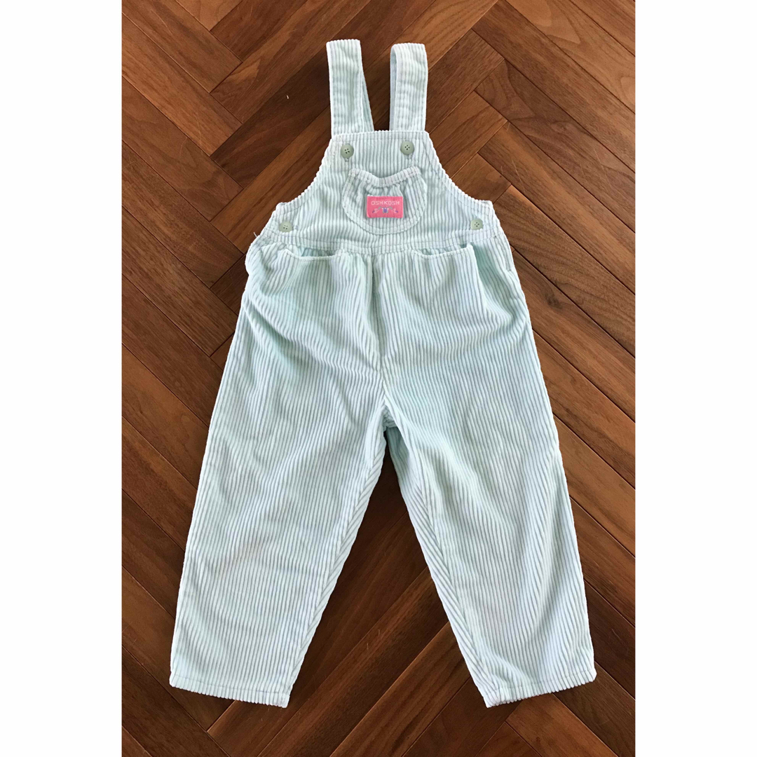 OshKosh(オシュコシュ)のoshkosh  ミント太コーデュロイオーバーオール　3T キッズ/ベビー/マタニティのキッズ服女の子用(90cm~)(その他)の商品写真