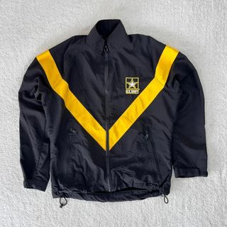 MILITARY - 実物 米軍 U.S.ARMY BLACK APFU トレーニングジャケット 黒