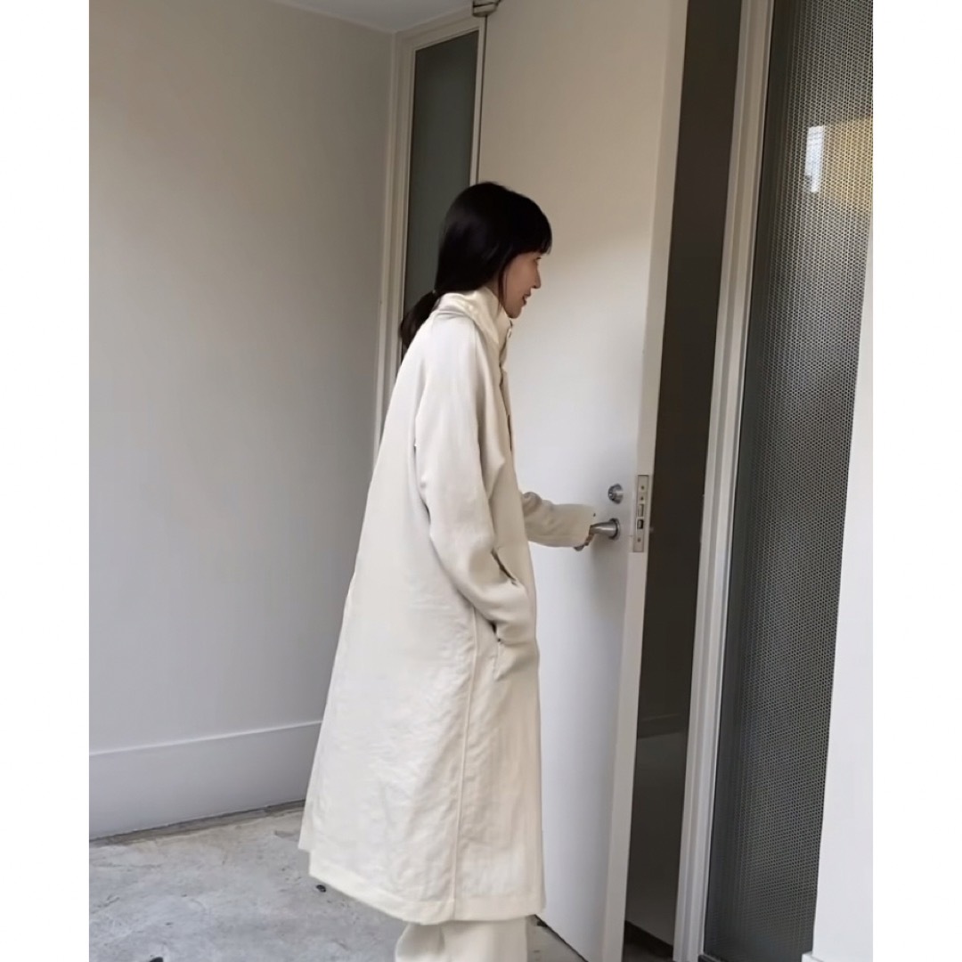 ENOF twill long coat white Lsize イナフの通販 by Monyon's shop|ラクマ