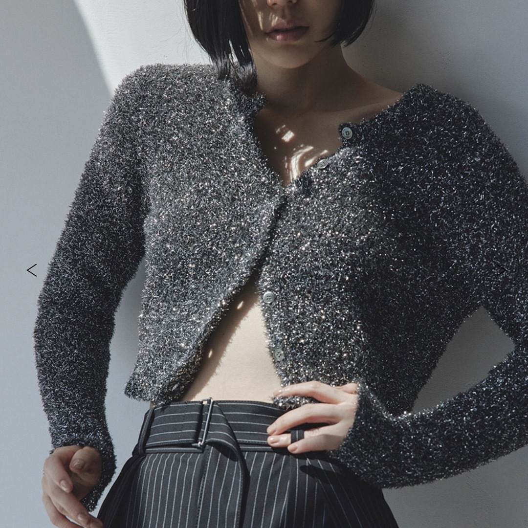 ★新品タグ付き★ MISEROHE(ミースロエ) ラメジャギークルーカーディガン ★新品タグ付き★ MISEROHE(ミースロエ) ラメジャギークルーカーディガン