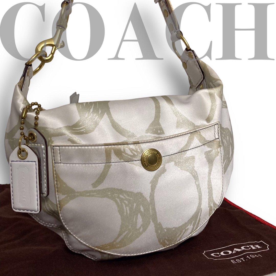 COACH コーチ　ショルダーバッグ　ワンショルダー　トートバッグ　ホワイト　白 | フリマアプリ ラクマ