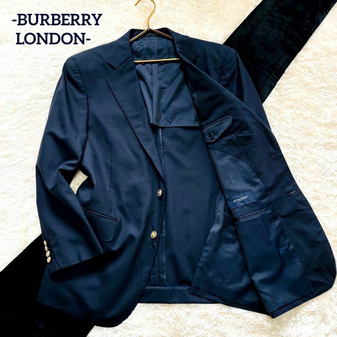 BURBERRY - 【バーバリーロンドン】紺ブレ【大きいサイズ/金ボタン