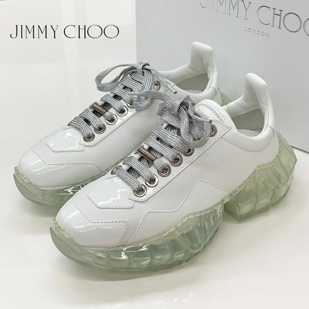 JIMMY CHOO(ジミーチュウ)の7172 未使用 ジミーチュウ DIAMOND パテント レザー スニーカー レディースの靴/シューズ(スニーカー)の商品写真