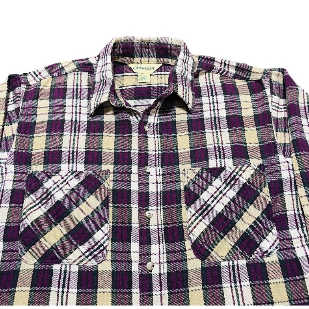 90s USA古着 stjohnsbay ネルシャツ　L チェックシャツ　 メンズのトップス(シャツ)の商品写真