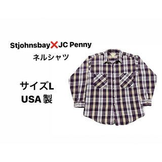 90s USA古着 stjohnsbay ネルシャツ　L チェックシャツ　(シャツ)