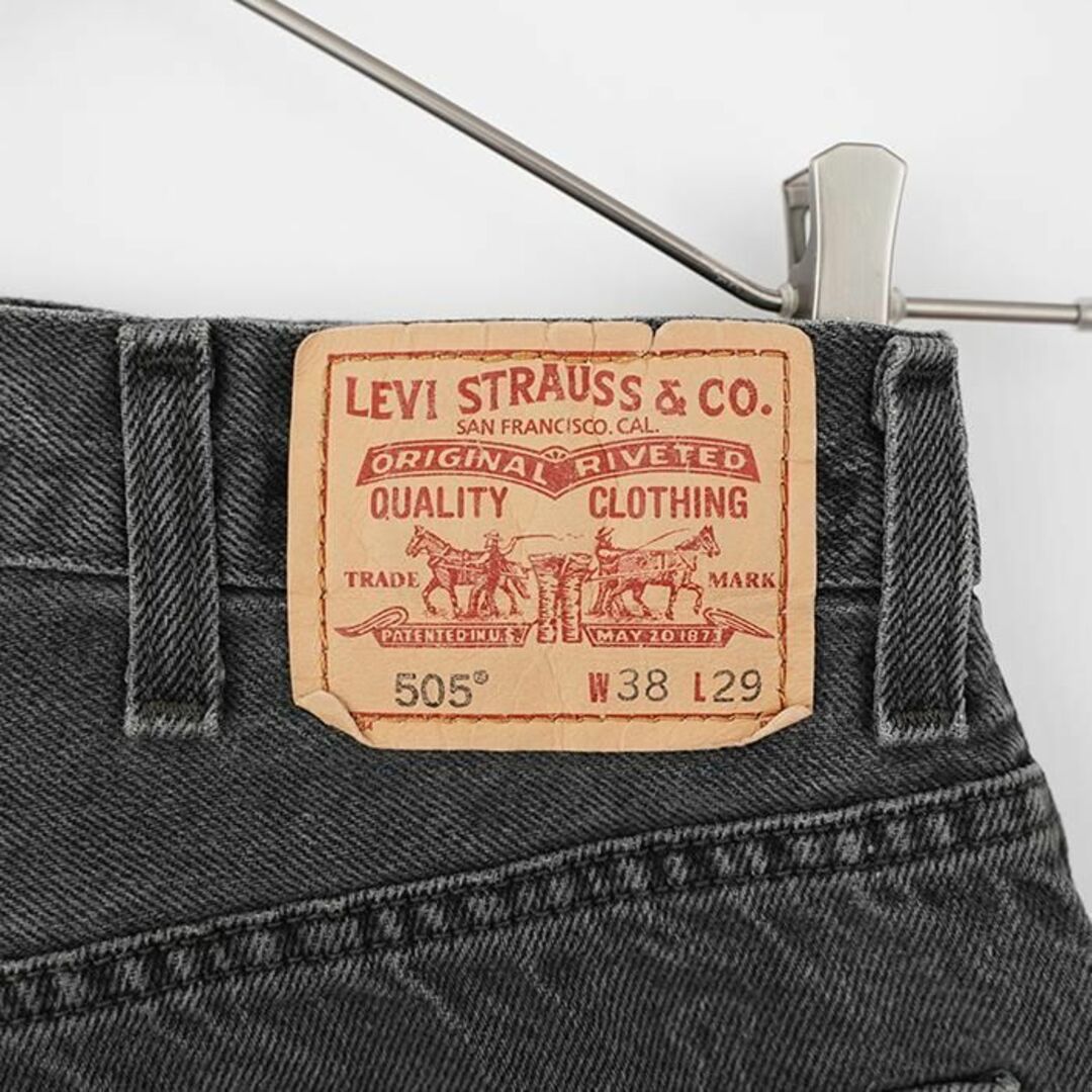 W38 Levi's リーバイス505 ブラックデニム バギーパンツ ワイド 黒