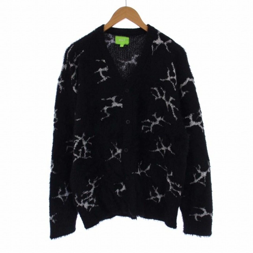 HUF - HUF CRACKED CARDIGAN ニット 長袖 L 黒 KN00412の通販 by