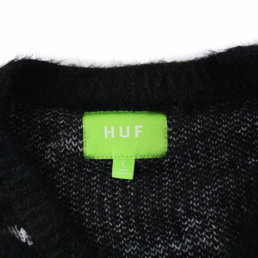 HUF - HUF CRACKED CARDIGAN ニット 長袖 L 黒 KN00412の通販 by