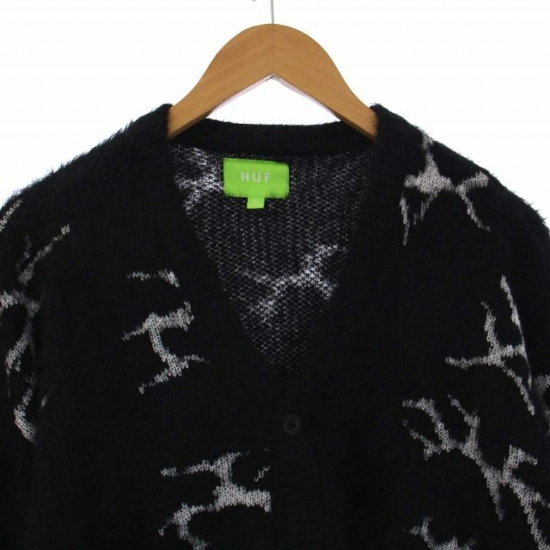 HUF - HUF CRACKED CARDIGAN ニット 長袖 L 黒 KN00412の通販 by