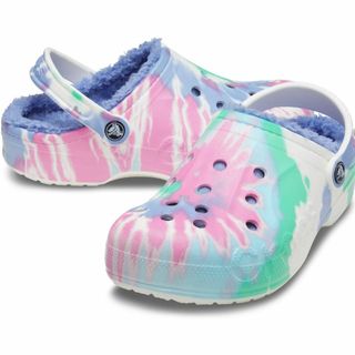 クロックス(crocs)の24cm クロックス バヤ ラインド タイダイ クロッグ ピンク ボア(サンダル)