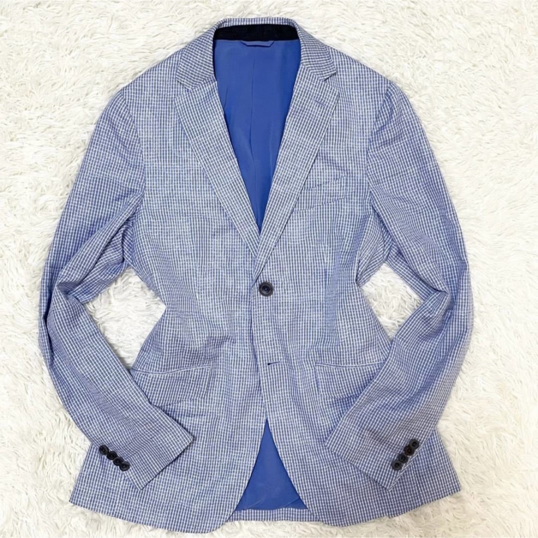 ETRO - エトロ【希少 表面総柄 美品】ETRO テーラードジャケット 青