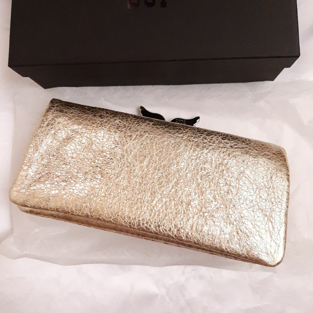 ANNA SUI - ゴールド アナスイ ANNA SUI がま口 長財布 ガマ口 ニケ