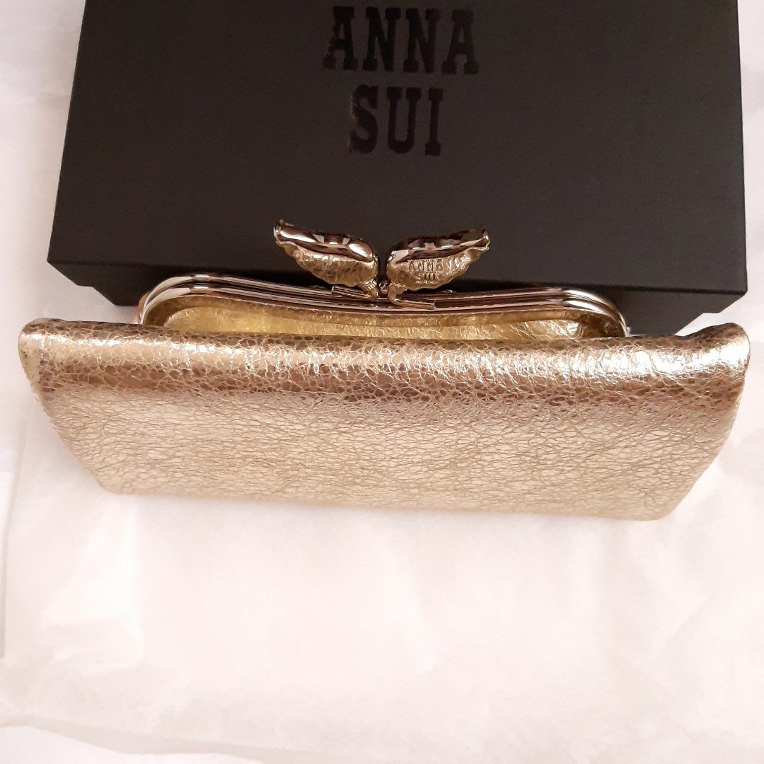 ANNA SUI - ゴールド アナスイ ANNA SUI がま口 長財布 ガマ口 ニケ