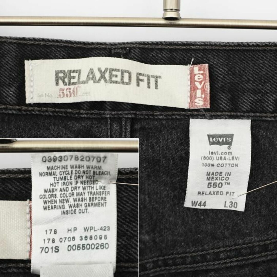 W44 Levi´s リーバイス550 ブラックデニム 00s バギーパンツ 黒-