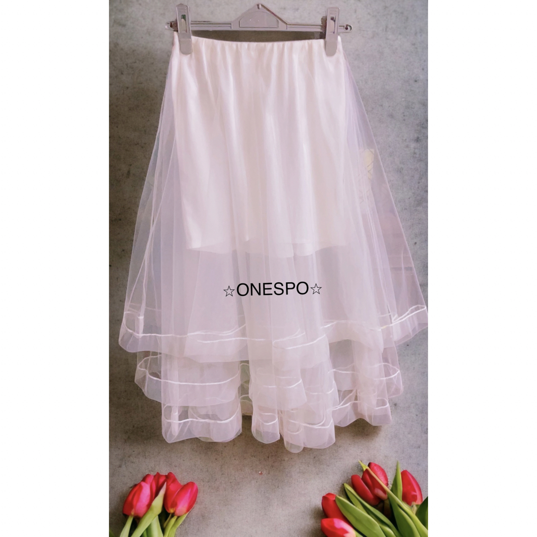 one spo(ワンスポ)のONESPO♡ワンスポ・チュールティアードスカート レディースのスカート(ロングスカート)の商品写真