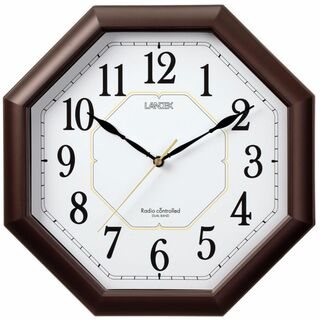 ランデックス(Landex) 掛け時計 電波 アナログ ハイパーエイト 夜間秒針(置時計)