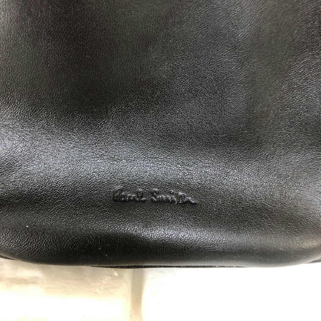 【美品】ポールスミス ボディバック オールレザー ロゴ型押し マルチストライプ